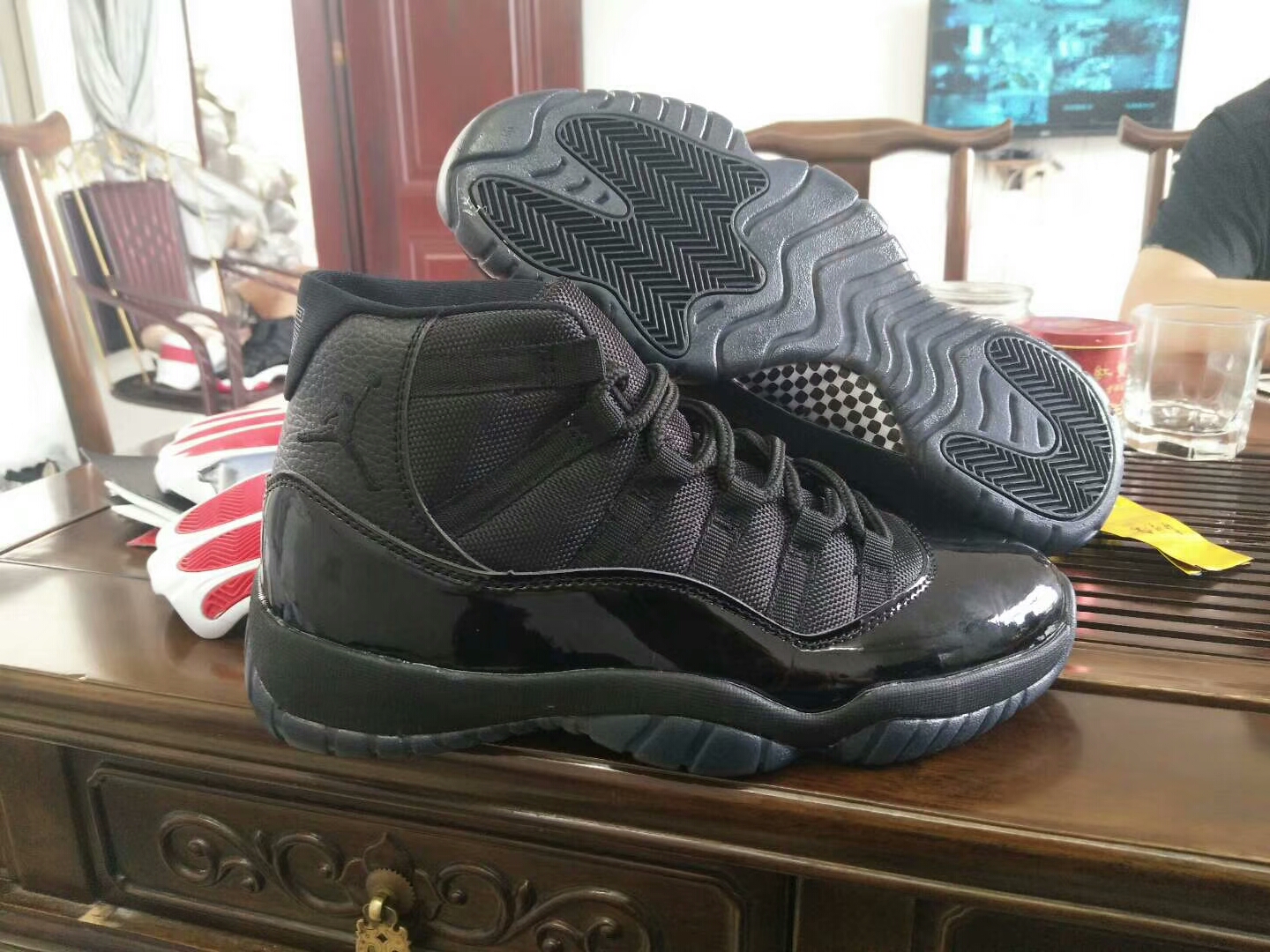 New Air Jordan 11 Retro All Black Shoes